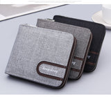 Men's Short Wallet Men Wallet Zipper Wallet Canvas Small Wallet Multi-function Dollar Multi-card Slot