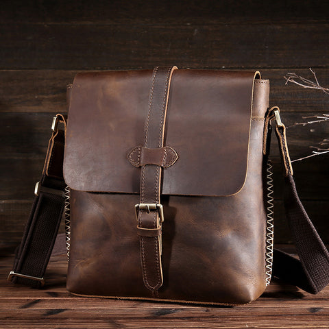 Men's Leather Top Leather Messenger Bag
