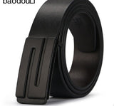 The young man's belt buckle belt smooth leather belts PU Korean tide students leisure plate buckle