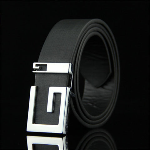 Men's And Women's Fashionable And Simple Smooth Buckle Belts