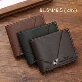 Men's Simplicity Fashion Multi-card-slot Lychee Pattern Short Wallet